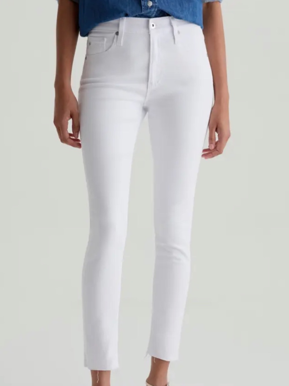 AG Adriano Goldschmied White High-Rise Skinny Jeans